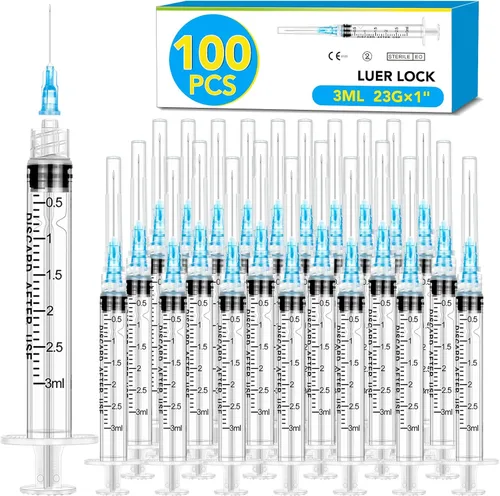 Vista 10 de 50 paquetes de jeringas de 1ml con aguja de 25Ga de 1 pulgada, embalaje sellado individualmente