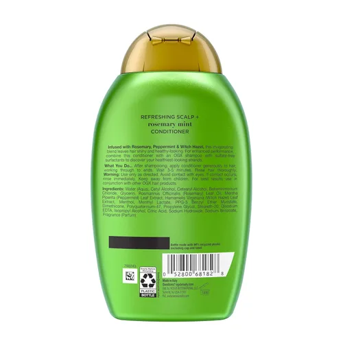 Vista 7 de OGX Acondicionador Extra Fuerte Refrescante para Cuero Cabelludo + Romero Menta, Acondicionador Nutritivo para el Cabello y el Cuero Cabelludo