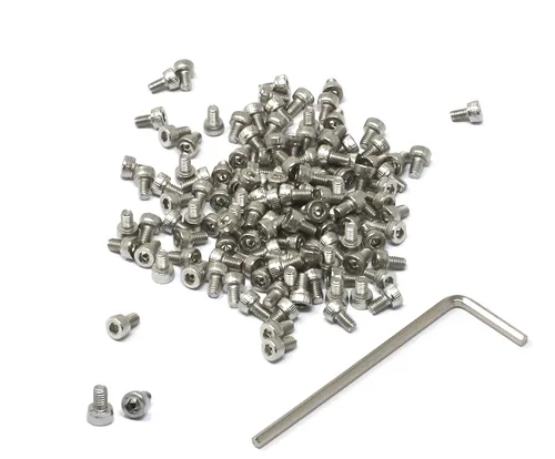 Vista 100 de iexcell Kit de tornillos de cabeza hexagonal de acero inoxidable 304, 100 unidades M2 x 0.157 in, paso de rosca de 0.016 in