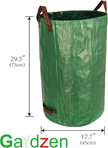 Vista 2 de Gardzen Paquete de 3 bolsas de jardín de 32 galones – Bolsas de jardinería reutilizables y resistentes, bolsa de residuos de hojas de jardín