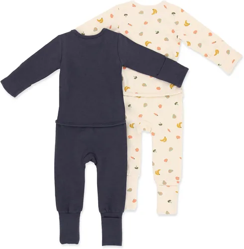 Vista 2 de OETEO Mameluco de algodón con certificación Oeko-Tex, fácil de llevar, con pies y mitones convertibles, paquete de pijama Gtube adaptable
