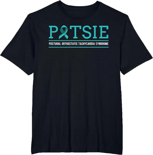 Vista 4 de POTS Dysautonomia Turquoise Ribbon Autonomic Dysfunction T-Shirt Asphalt Grey