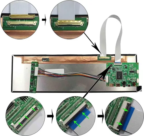 Vista 2 de VSDISPLAY 12.6" NV126B5M-N41 1920X515 Pantalla LCD y placa VS-RTD2556HM-V1