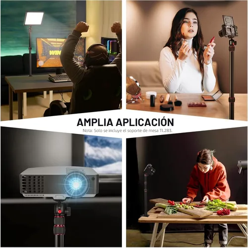 Vista 7 de NEEWER Soporte de escritorio extensible para cámara con cabeza de bola, soporte de luz de mesa ajustable de 17"-40" con tornillo de 1/4