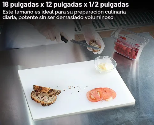 Vista 2 de CURTA Paquete de 4 tablas de cortar para cocina, 18 x 12 x 0.5 pulgadas, 4 piezas (blanco, rojo, verde, azul) Tabla de cortar de plástico codificada
