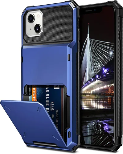 Vista 7 de Vofolen Funda tipo cartera para iPhone 13 con 4 tarjeteros para hombre
