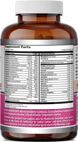 Vista 5 de Amazing Formulas One Multivitamínico para mujer, a base de alimentos, 150 tabletas, suministro para 5 meses, mezcla completa de 40 suplementos