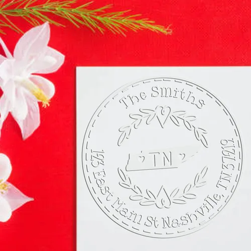 Vista 56 de Alabama State Wreath - Sello de sello de dirección personalizado para invitaciones de fiesta, tarjetas de vacaciones y decoración del hogar Sello