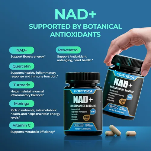 Vista 2 de Suplemento NAD+, suplemento liposomal de 1000 mg NAD+ con resveratrol, suplemento NMNH 6 en 1 alternativo de alta pureza NAD Plus para hombres