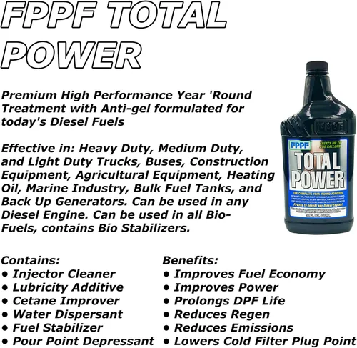 Vista 2 de 00343 Total Power AntiGel Tratamiento Limpiador de Inyectores de Combustible Diesel de Invierno