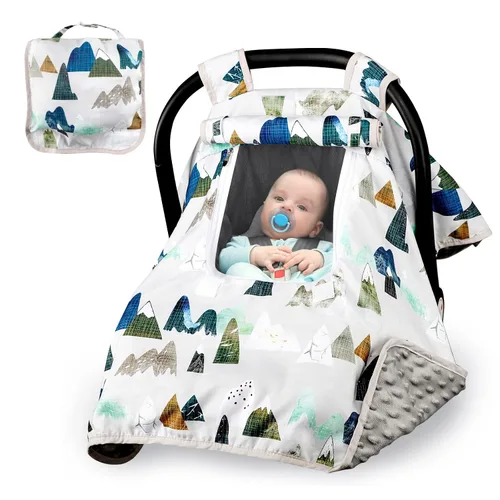 Vista 11 de Funda para asiento de automóvil para bebé, toldo para asiento de automóvil recién nacido, cubierta acogedora y cálida, funda de transporte de Oso