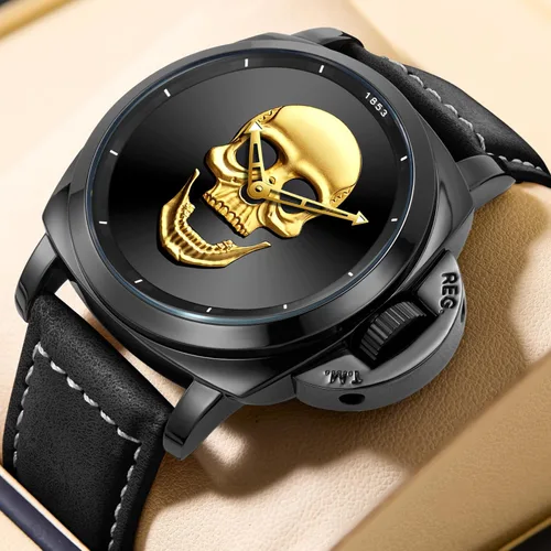 Vista 2 de senstone Reloj de cuarzo de moda, correa de cuero, resistente al agua, reloj de pulsera unisex