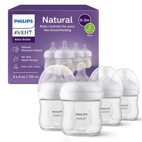 Vista 21 de Philips Avent - Biberón natural con boquilla de respuesta natural, azul, 4 onzas, paquete de 4, SCY900/24