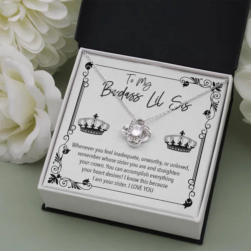 Vista 3 de 22Feels Ideas de regalo para hermanas collares colgantes para mujer con tarjetas de mensaje, caja de dos tonos