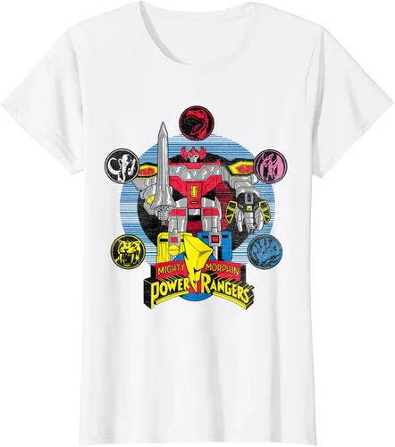 Vista 19 de Power Rangers Camiseta Megazord Asfalto