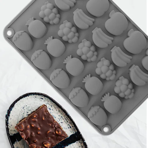 Vista 3 de Molde de silicona térmica para dulces de frutas para cocinar bricolaje, gelatina de chocolate, fondant, dulce de azúcar fácil de fabricar, molde