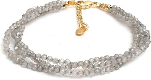 Vista 54 de Gempires - Pulseras de cuentas naturales de múltiples hebras, ligeras, hechas a mano, hipoalergénicas, de 8 pulgadas, chapadas en oro, elegantes