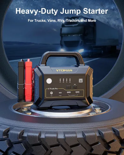 Vista 3 de VTOMAN V-Truck Pro 8000A Arrancador de Batería de Coche con Carga Rápida de 65W, Arrancador Portátil de 41600mAh para Todos los Motores de Gasolina