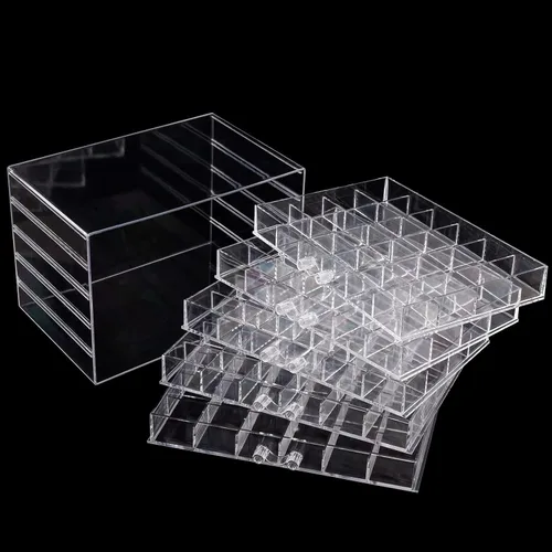 Vista 7 de Noverlife Organizador de joyas transparente joyero duradero con 5 cajones caja organizadora de joyas impermeable organizador de joyas de aretes
