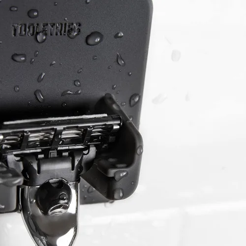 Vista 5 de TOOLETRIES The Mason Razor Holder - Soporte de silicona para ducha y baño, organizador de maquinilla de afeitar montado en la pared con residuos