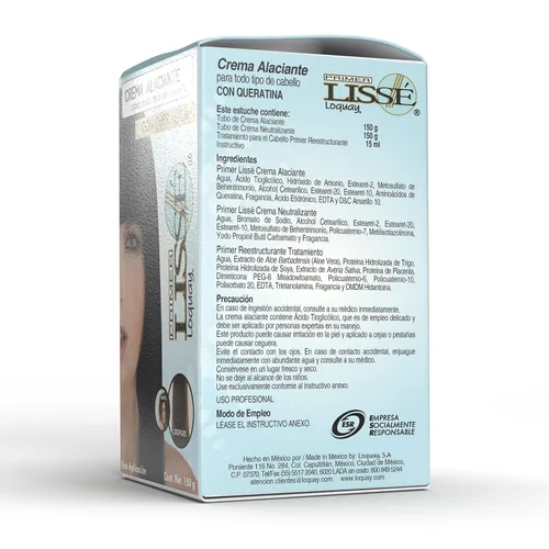 Vista 3 de Loquay Crema a base de queratina Alaciante/Creme Relaxer, 5.3oz