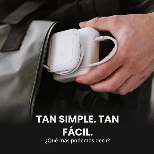 Vista 4 de Fuse Reel The Side Kick Organizador de Cables Plegable con Adaptador de Ángulo Recto USB-C Compatible con Cables de Carga de MacBook y PC y Gestión