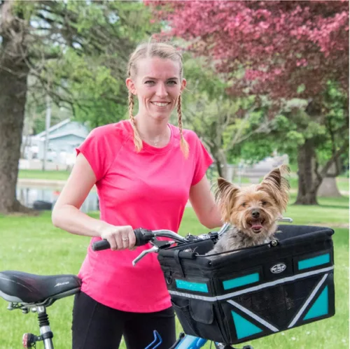 Vista 2 de Pet-Pilot MAX - Cesta de bicicleta para perro, 8 opciones de color para tu bicicleta (plata/gris)