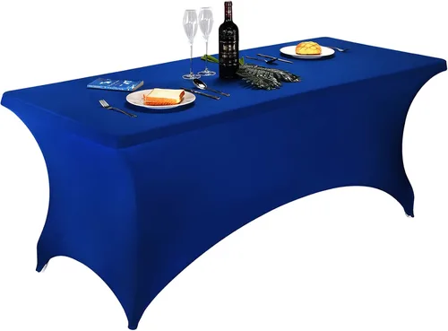 Vista 136 de FORLIFE - Funda de mesa de elastano, mantel ajustado de 4 pies para mesas rectangulares, funda elástica para patio, universal para bodas, banquetes