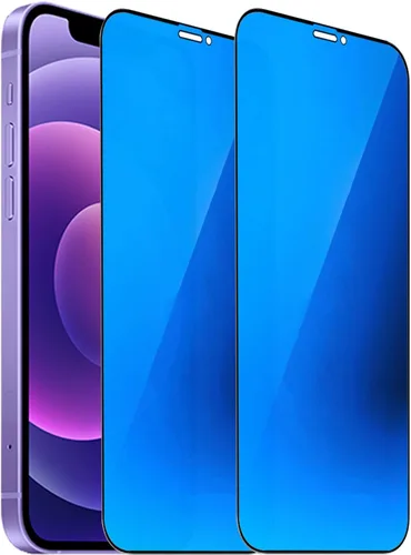 Vista 17 de Paquete de 2 vidrios templados de privacidad anti-azul para iPhone X/iPhone XS/iPhone 11 Pro Mirror Protector de pantalla anti-espía película