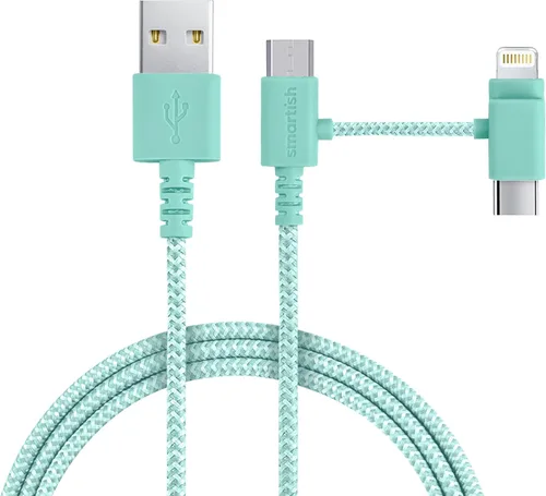 Vista 14 de Smartish Cable USB-C/Lightning 17/16/16e/15/14 - Crown Joule - Cable de carga universal de 6 pies con micro USB - Certificado MFi Estoy sonrojando