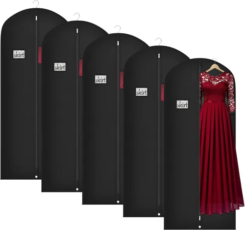 Vista 16 de Univivi Bolsas de ropa para almacenamiento, bolsas de ropa colgantes de 40 pulgadas con ventana transparente y tarjetero de identificación