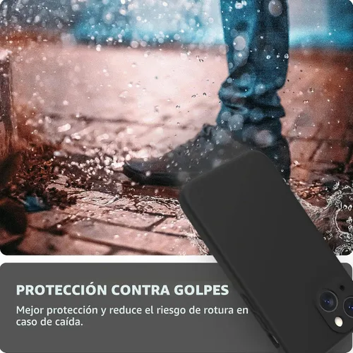 Vista 7 de SURPHY Funda compatible con iPhone 13 Mini con protector de pantalla, (protección de cámara y forro de microfibra suave), funda de silicona líquida