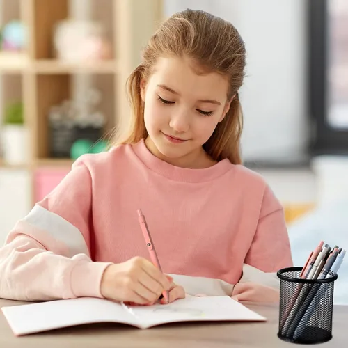 Vista 5 de Thenshop Bolígrafo retráctil de tinta de gel con repuesto de clic negro de 0.020 in, escritura suave, lindo secado rápido, punta fina y estética