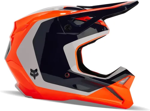 Vista 2 de Fox Racing Casco unisex para motocross V1, naranja fluorescente, talla XXL