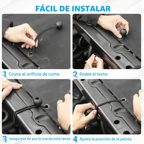 Vista 6 de RT-TCZ para Jeep TJ Parasol de Sol Techo de Malla Bikini Top Cover para Jeep Wrangler TJ 1997-2006 Negro