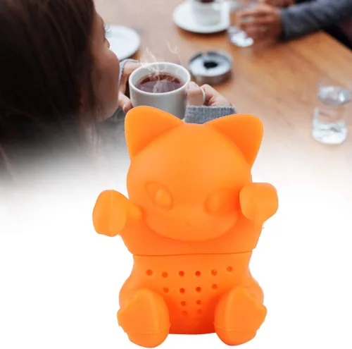Vista 6 de Infusor de té para té de hojas sueltas, animales coladores de silicona, un regalo divertido e ideal para los amantes del té, amigos y familiares