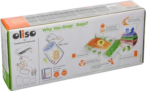 Vista 5 de Oliso 8 bolsas de vacío Jumbo (2 galones) – Bolsa de vacío reutilizable con cremallera superior resellable sin BPA