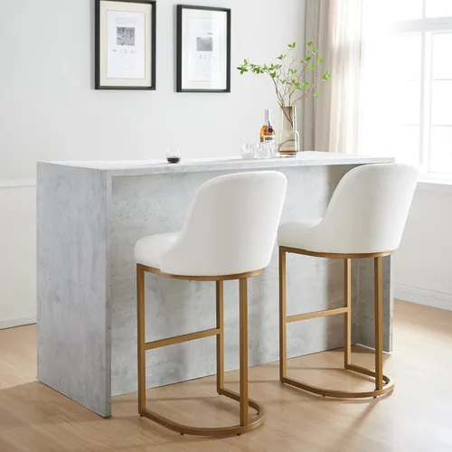 Vista 117 de Leick Home 214536 Barrelback Silla de comedor con base de metal, juego de 2, para comedor, asiento moderno de lino negro y base de metal dorado