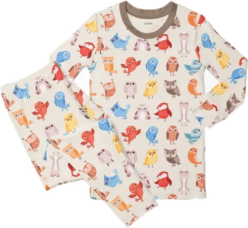 Vista 108 de KicKee Pants Conjunto de pijama de manga larga con estampado de piezas