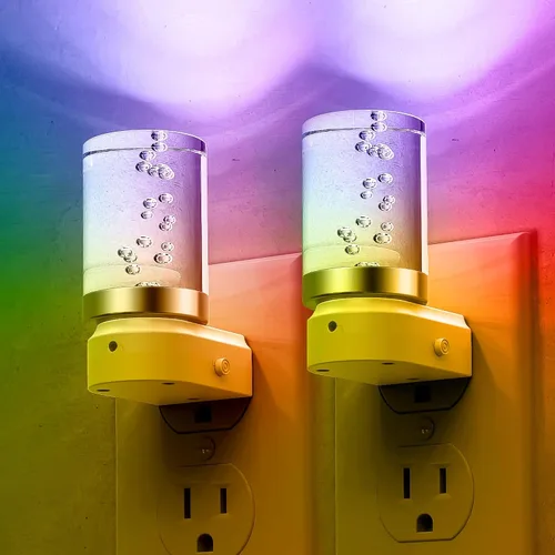 Vista 15 de L LOHAS LED - Luces nocturnas enchufables en la pared, temperatura de color ajustable 3000K/4000K/5000K, luz nocturna de burbujas con sensor