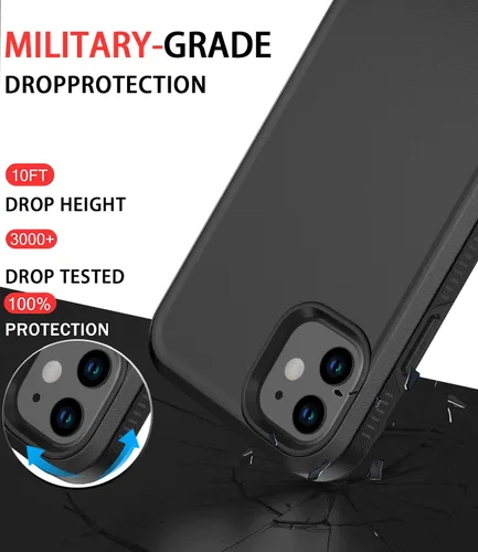 Vista 2 de Diverbox Funda para iPhone 11 [A prueba de golpes] [A prueba de caídas] [Protector de pantalla de vidrio templado], Funda de teléfono de Protección