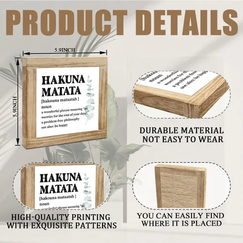 Vista 2 de Letrero de caja de madera de granja, decoración significativa para escritorio, letrero de madera inspiradora, decoración positiva del hogar