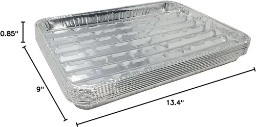 Vista 2 de DCS Deals Paquete de 15 sartenes desechables de aluminio para asar, buenas para barbacoa, bandejas de parrilla, sartenes de aluminio duraderas
