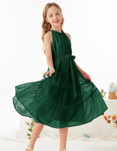 Vista 3 de GRACE KARIN Vestido largo de verano sin mangas para niñas de 5 a 14 años