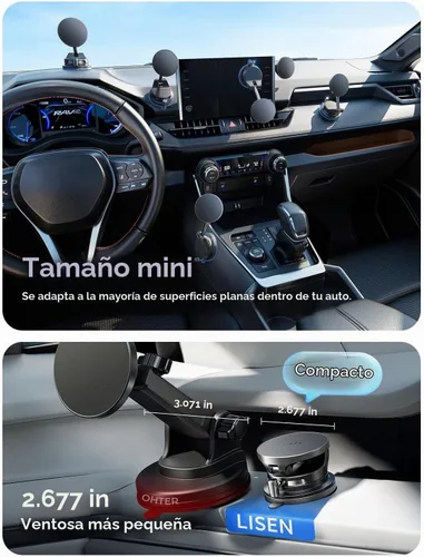 Vista 2 de LISEN Cargador MagSafe de 15 W para coche, soporte inalámbrico magnético Negro