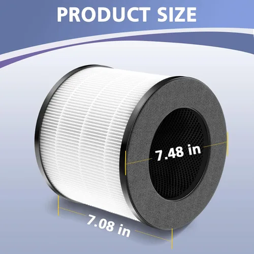 Vista 5 de Cayman 608/320 Filtro compatible con Okaysou Cayman 608/320 Air Purifie-r, filtración 3 en 1, paquete de 2