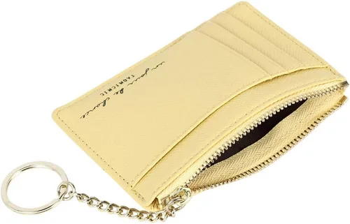 Vista 4 de Cartera delgada y minimalista para mujer, con 8 tarjetas, monedero, llavero con bolsillo frontal