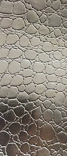 Vista 3 de LUVFABRICS Textura de impresión de cocodrilo en relieve imitación cuero vinilo tapicería tela POR TE Yard 54 pulgadas de ancho (negro)