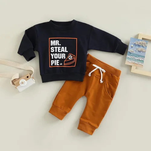 Vista 52 de Ropa de bebé niño 3 6 9 12 18 24M 3T Conjunto de pantalones con capucha patchwork sudadera con capucha pantalones de rayas traje de otoño invierno