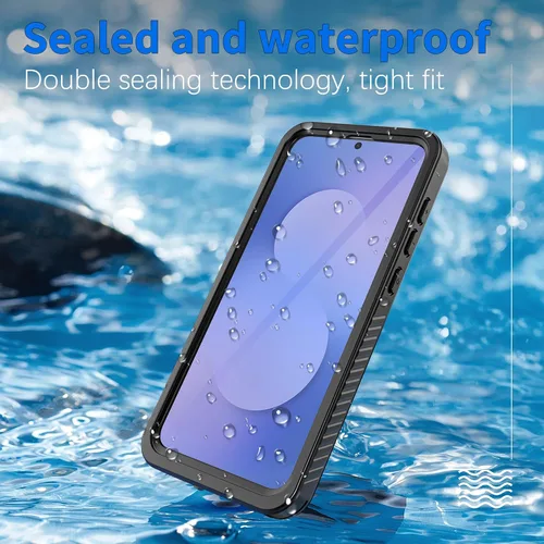Vista 3 de DINGXIN Funda impermeable para Samsung Galaxy S25 FE a prueba de golpes a prueba de polvo resistente cubierta completa Protector de pantalla Negro